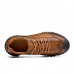 Men's Brown Faux Leather Casual Shoes with Handcrafted Stitching and Durable Rubber Sole for Outdoor Activities