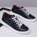 Men's Burgundy Crocodile Pattern Faux Leather Sneakers with Lace-Up Design Stylish Casual Shoes for Everyday Wear