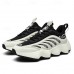 Men's Futuristic Black & White Chunky Sole Sneakers - Lightweight Breathable Athletic Shoes for Casual Wear or Running