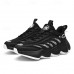 Men's Futuristic Black & White Chunky Sole Sneakers - Lightweight Breathable Athletic Shoes for Casual Wear or Running