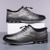 Men's Brown Crocodile Pattern Faux Leather Dress Shoes with Lace-Up Closure and Comfortable Sole, Elegant for Business and Formal Occasions