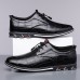 Men's Brown Crocodile Pattern Faux Leather Dress Shoes with Lace-Up Closure and Comfortable Sole, Elegant for Business and Formal Occasions