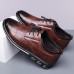 Men's Brown Crocodile Pattern Faux Leather Dress Shoes with Lace-Up Closure and Comfortable Sole, Elegant for Business and Formal Occasions