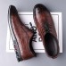 Men's Brown Crocodile Pattern Faux Leather Dress Shoes with Lace-Up Closure and Comfortable Sole, Elegant for Business and Formal Occasions