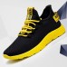 Men's Black and Red Athletic Running Shoes with Breathable Mesh Upper and Non-Slip Sole for Sports and Casual Wear