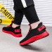 Men's Black and Red Athletic Running Shoes with Breathable Mesh Upper and Non-Slip Sole for Sports and Casual Wear