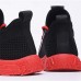 Men's Black and Red Athletic Running Shoes with Breathable Mesh Upper and Non-Slip Sole for Sports and Casual Wear
