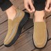 Men's Beige Slip-On Walking Shoes with Breathable Mesh, Durable Rubber Sole, Ideal for Daily Comfort and Outdoor Activities