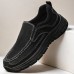Men's Beige Slip-On Walking Shoes with Breathable Mesh, Durable Rubber Sole, Ideal for Daily Comfort and Outdoor Activities