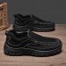 Men's Beige Slip-On Walking Shoes with Breathable Mesh, Durable Rubber Sole, Ideal for Daily Comfort and Outdoor Activities