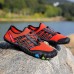 Men's Barefoot Trail Sneakers - Vibrant Red, Rugged Sole, Lace-Free Design - Perfect for Hiking & Outdoor Adventures