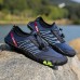 Men's Barefoot Trail Sneakers - Vibrant Red, Rugged Sole, Lace-Free Design - Perfect for Hiking & Outdoor Adventures