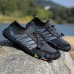Men's Barefoot Trail Sneakers - Vibrant Red, Rugged Sole, Lace-Free Design - Perfect for Hiking & Outdoor Adventures