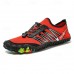 Men's Barefoot Trail Sneakers - Vibrant Red, Rugged Sole, Lace-Free Design - Perfect for Hiking & Outdoor Adventures