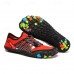 Men's Barefoot Trail Sneakers - Vibrant Red, Rugged Sole, Lace-Free Design - Perfect for Hiking & Outdoor Adventures
