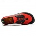 Men's Barefoot Trail Sneakers - Vibrant Red, Rugged Sole, Lace-Free Design - Perfect for Hiking & Outdoor Adventures