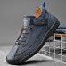 Men's Green Faux Leather Casual Sneakers with Lace-Up Design, Adjustable Strap and Non-Slip Sole - Comfortable Shoes for Everyday Wear