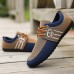 Men's Nylon Casual Slip-On Shoes with Contrasting Textures - Perfect for Daily Wear and Leisure Activities