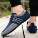 Men's Nylon Casual Slip-On Shoes with Contrasting Textures - Perfect for Daily Wear and Leisure Activities