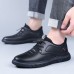 Men's Black Faux Leather Lace-Up Casual Shoes with Lightweight Sole - Stylish and Comfortable Everyday Footwear