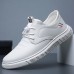 Men's Black Faux Leather Lace-Up Casual Shoes with Lightweight Sole - Stylish and Comfortable Everyday Footwear