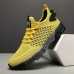 Men's Neon Green Breathable Athletic Sneakers Lightweight Mesh Running Shoes with Cushioned Sole