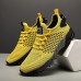 Men's Neon Green Breathable Athletic Sneakers Lightweight Mesh Running Shoes with Cushioned Sole