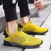 Men's Neon Green Breathable Athletic Sneakers Lightweight Mesh Running Shoes with Cushioned Sole
