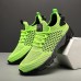 Men's Neon Green Breathable Athletic Sneakers Lightweight Mesh Running Shoes with Cushioned Sole
