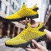 Men's Neon Green Breathable Athletic Sneakers Lightweight Mesh Running Shoes with Cushioned Sole