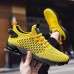 Men's Neon Green Breathable Athletic Sneakers Lightweight Mesh Running Shoes with Cushioned Sole
