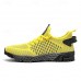 Men's Neon Green Breathable Athletic Sneakers Lightweight Mesh Running Shoes with Cushioned Sole