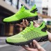 Men's Neon Green Breathable Athletic Sneakers Lightweight Mesh Running Shoes with Cushioned Sole