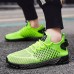 Men's Neon Green Breathable Athletic Sneakers Lightweight Mesh Running Shoes with Cushioned Sole