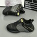 Men's Black and Gray Athletic Sneakers with Gold Accents, Lightweight Running Shoes for Training and Casual Wear