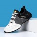 Men's Black and Gray Athletic Sneakers with Gold Accents, Lightweight Running Shoes for Training and Casual Wear