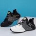 Men's Black and Gray Athletic Sneakers with Gold Accents, Lightweight Running Shoes for Training and Casual Wear