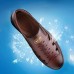 Men's Brown Leather Sandals with Breathable Cutout Design - Comfortable Footwear for Summer, Beach and Outdoor Activities