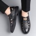 Men's Brown Leather Sandals with Breathable Cutout Design - Comfortable Footwear for Summer, Beach and Outdoor Activities