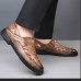 Men's Brown Leather Sandals with Breathable Cutout Design - Comfortable Footwear for Summer, Beach and Outdoor Activities