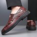 Men's Brown Leather Sandals with Breathable Cutout Design - Comfortable Footwear for Summer, Beach and Outdoor Activities