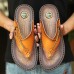 Luxury Brown Faux Leather Men's Flip-Flops with Embossed Design and Braided Strap - Premium Comfort Footwear for Stylish Casual Outings