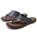 Luxury Brown Faux Leather Men's Flip-Flops with Embossed Design and Braided Strap - Premium Comfort Footwear for Stylish Casual Outings