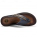 Luxury Brown Faux Leather Men's Flip-Flops with Embossed Design and Braided Strap - Premium Comfort Footwear for Stylish Casual Outings