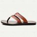 Men's Sandals Slippers & Flip-Flops Flat Sandals Microfiber Breathable Comfortable Slip Resistant Loafer Black Brown Khaki