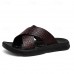 Men's Black Crocodile Pattern Slide Sandals Non-Slip Cross Strap Summer Slippers for Casual & Beach Wear