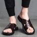 Men's Black Crocodile Pattern Slide Sandals Non-Slip Cross Strap Summer Slippers for Casual & Beach Wear