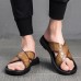 Men's Black Crocodile Pattern Slide Sandals Non-Slip Cross Strap Summer Slippers for Casual & Beach Wear