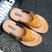 Fashion-Forward Men's Flip-Flops in Textured Tan Faux Leather with Studded Details - Ideal for Leisure Activities and Casual Wear