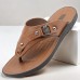 Fashion-Forward Men's Flip-Flops in Textured Tan Faux Leather with Studded Details - Ideal for Leisure Activities and Casual Wear